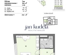 Pronájem bytu 1+kk, Brno, Cejl, 28 m2