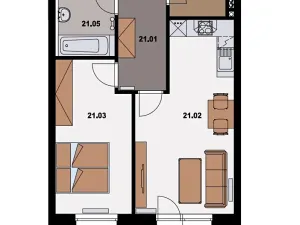 Pronájem bytu 2+kk, Poděbrady, Dykova, 54 m2