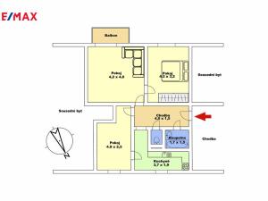 Pronájem bytu 3+1, Lanškroun - Žichlínské Předměstí, Palackého, 65 m2