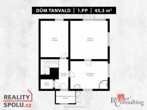 Prodej rodinného domu, Tanvald, Palackého, 103 m2