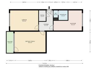 Pronájem bytu 2+1, Ústí nad Labem - Střekov, Tolstého, 65 m2