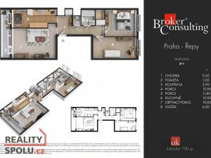 Prodej bytu 3+1, Praha - Řepy, Španielova, 74 m2