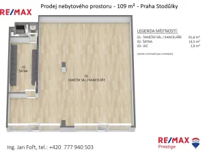Prodej obchodního prostoru, Praha - Stodůlky, Sluneční náměstí, 109 m2