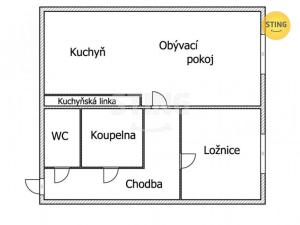 Pronájem bytu 2+1, Mělník, Sídl. Střed, 55 m2
