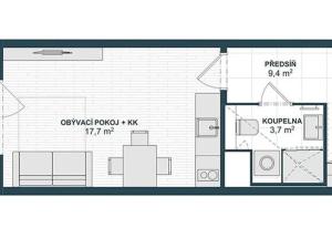Pronájem bytu 1+kk, Praha - Horní Měcholupy, Milánská, 37 m2