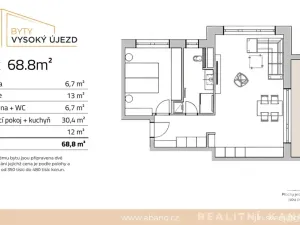Prodej bytu 2+kk, Vysoký Újezd, 69 m2