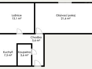 Pronájem bytu 2+1, Most, Františka Halase, 54 m2