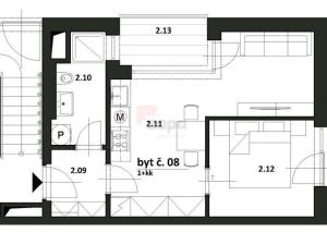 Pronájem bytu 2+kk, Praha - Bohnice, Pekařova, 35 m2