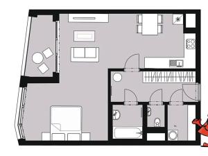 Pronájem bytu 2+kk, Praha - Karlín, Breitfeldova, 61 m2