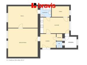 Pronájem bytu 3+1, Brno, Sušilova, 88 m2