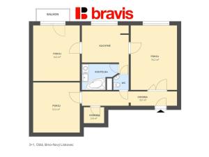 Pronájem bytu 3+1, Brno, Oblá, 73 m2