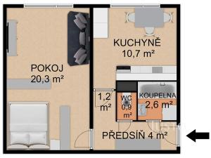 Prodej bytu 1+1, Mníšek pod Brdy, Ke škole, 40 m2