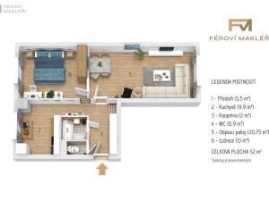 Prodej bytu 2+1, Ostrava, Svazácká, 52 m2