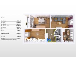 Prodej bytu 3+1, Praha - Kamýk, Zárubova, 84 m2