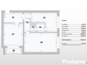 Prodej bytu 2+1, Brno - Bystrc, Černého, 61 m2