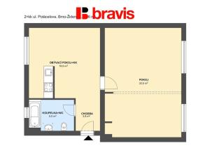 Pronájem bytu 2+kk, Brno, Potácelova, 60 m2