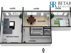 Prodej bytu 2+1, Přerov, Budovatelů, 55 m2