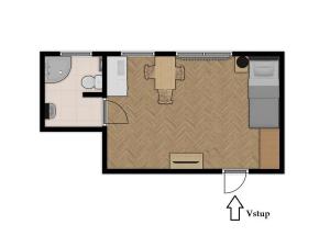 Pronájem bytu 1+kk, Kuřim, Wolkerova, 21 m2