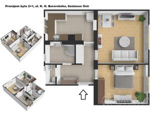 Pronájem bytu 2+1, Sezimovo Ústí, K. H. Borovského, 54 m2