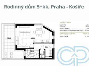 Pronájem rodinného domu, Praha - Košíře, Hillebrantova, 137 m2