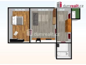 Pronájem bytu 2+kk, Praha - Bubeneč, N. A. Někrasova, 55 m2