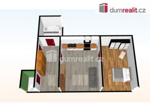 Pronájem bytu 2+kk, Praha - Bubeneč, N. A. Někrasova, 55 m2