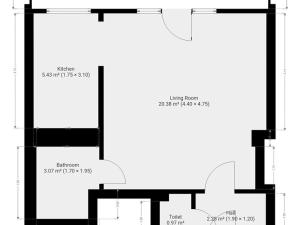 Pronájem bytu 2+kk, Praha - Břevnov, Nad Kajetánkou, 46 m2