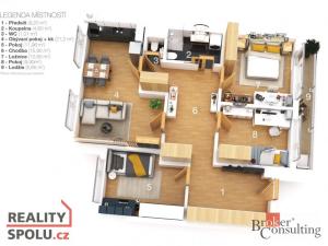 Prodej bytu 4+1, Praha - Stodůlky, Běhounkova, 82 m2