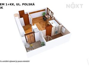 Pronájem bytu 1+kk, Šumperk, Polská, 34 m2