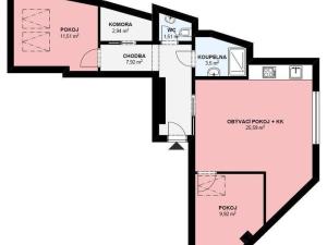Pronájem bytu 3+kk, Brno, Jánská, 63 m2