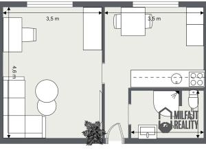 Pronájem bytu 2+kk, Jablonec nad Nisou, Sadová, 36 m2