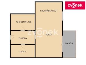 Pronájem bytu 1+kk, Praha - Pitkovice, Májovková, 36 m2
