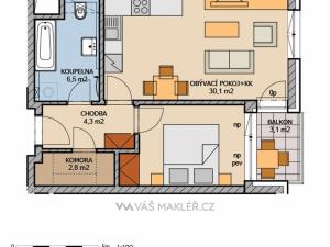 Prodej bytu 2+kk, Praha - Stodůlky, náměstí Junkových, 43 m2