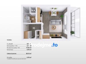 Prodej bytu 1+kk, Brno - Bohunice, Ukrajinská, 30 m2