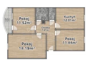 Prodej bytu 3+1, Stříbro, Na Vyhlídce, 68 m2