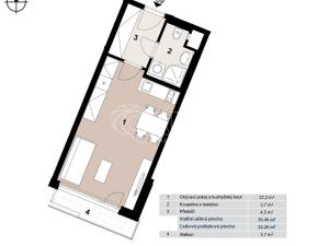 Pronájem bytu 1+kk, Praha - Háje, Výstavní, 32 m2