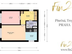 Prodej bytu 2+kk, Praha - Troja, Písečná, 39 m2