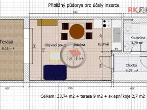 Pronájem bytu 1+kk, Třebíč, Modřínová, 42 m2