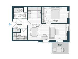 Prodej bytu 2+kk, Praha - Horní Měcholupy, Milánská, 59 m2
