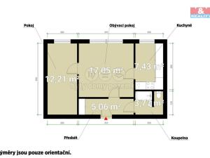 Pronájem bytu 2+1, Praha - Hlubočepy, Pražského, 46 m2