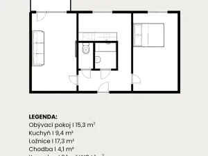 Prodej bytu 2+1, Hradec Králové - Plácky, U Fotochemy, 51 m2