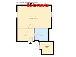 Pronájem bytu 1+kk, Brno - Štýřice, Červený kopec, 39 m2