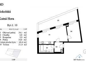Prodej bytu 2+kk, Kutná Hora, Sokolská, 48 m2