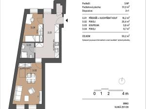 Pronájem bytu 2+1, Brno, Vlhká, 52 m2