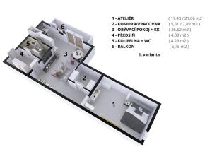 Pronájem bytu 2+kk, Drahanovice, 58 m2