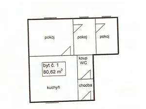 Prodej rodinného domu, Městec Králové, T. G. Masaryka, 81 m2