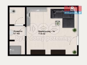 Pronájem bytu 1+kk, Milovice - Mladá, Armádní, 23 m2