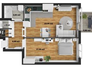 Prodej bytu 2+kk, Praha - Kbely, Herlíkovická, 52 m2