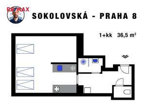Prodej bytu 1+kk, Praha - Libeň, Sokolovská, 36 m2