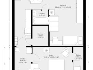 Pronájem bytu 2+1, Brno - Bystrc, Opálkova, 62 m2